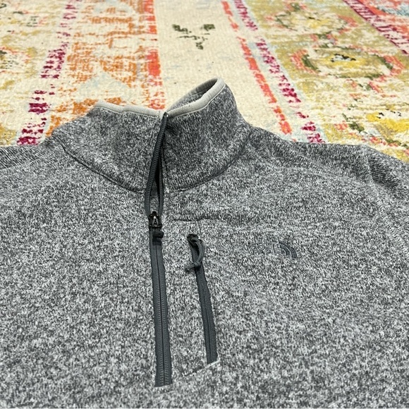 The North Face Gray 1/4 Zip Up Fleece Coat Outwear Coat Jacket Men's XL - Picture 3 of 10